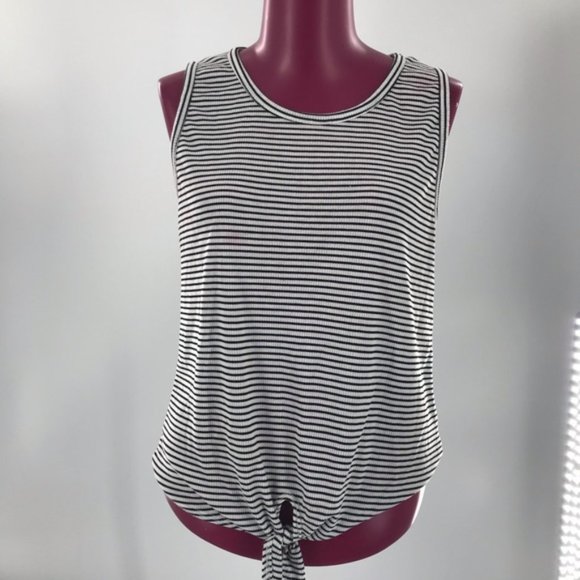 Caution To The Wind Knotted Striped Tank sz L - Picture 1 of 5